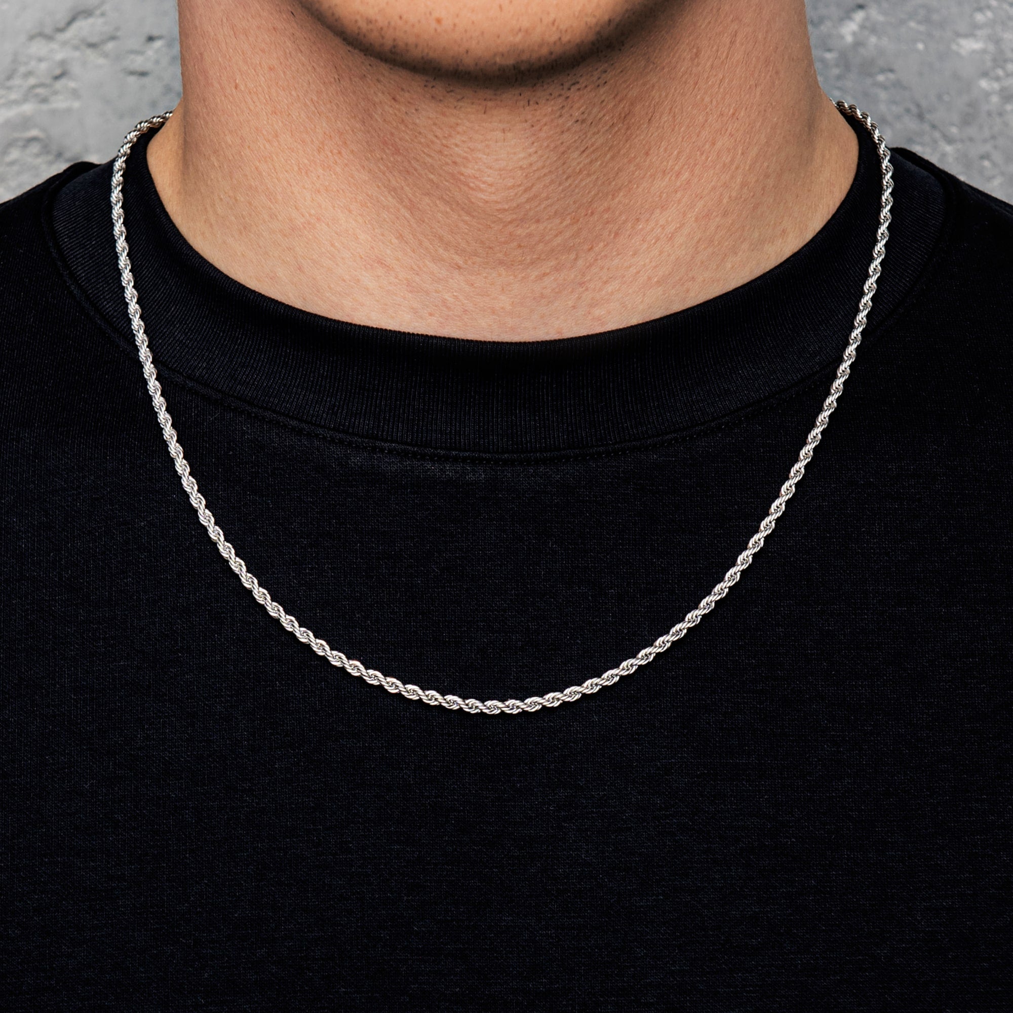 3mm Rope Chain - White Gold