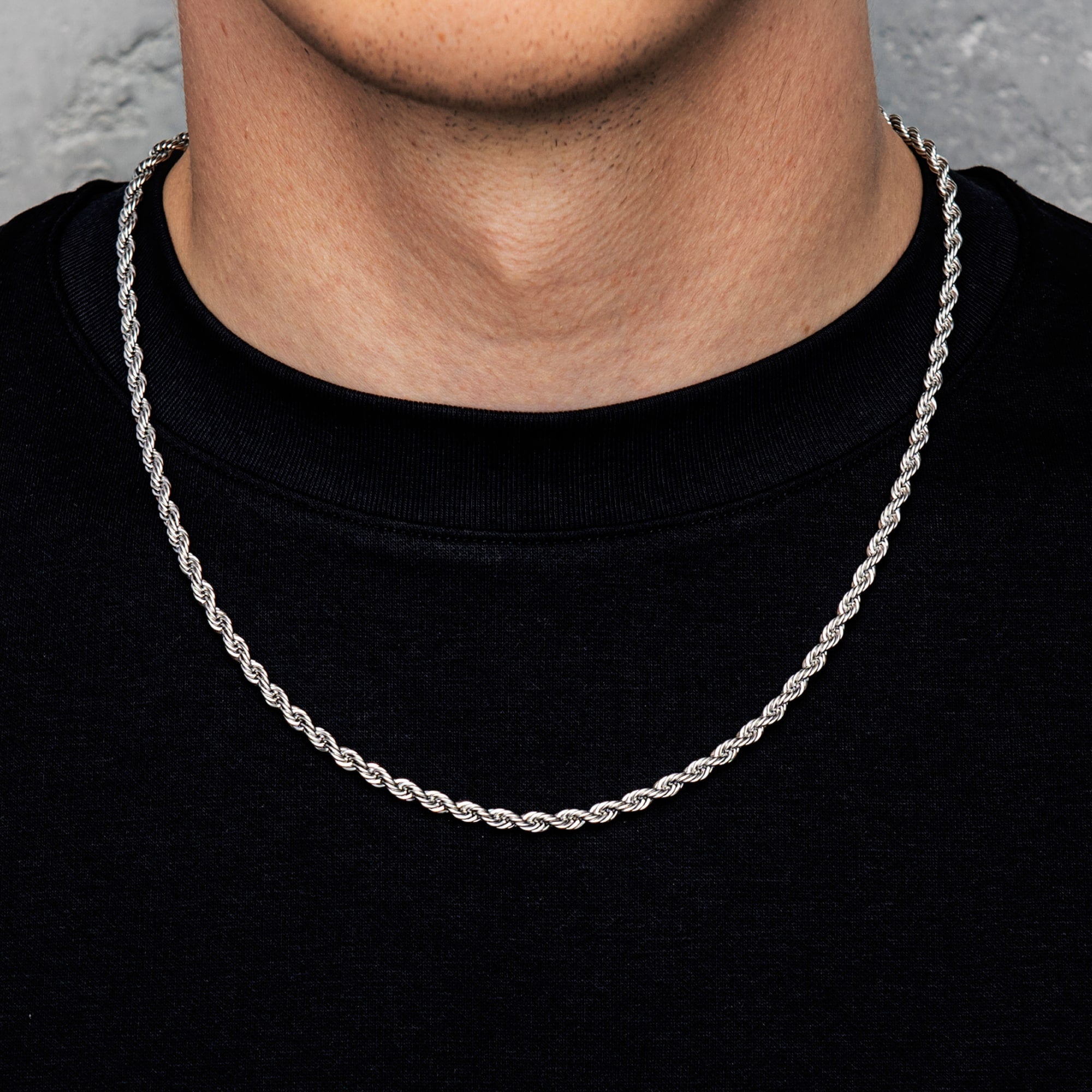 4mm Rope Chain - White Gold